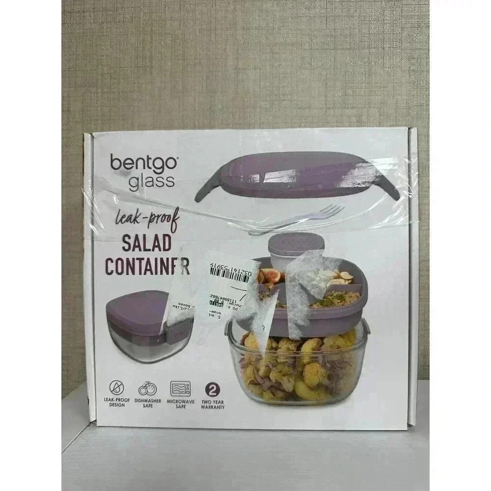 Bentgo Glass Leakproof Salad Container, Rose